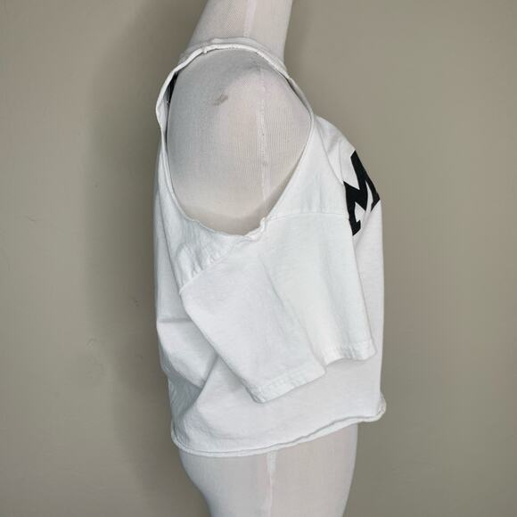 Mizzou White T Cold Shoulder T Shirt Sz Medium - Picture 4 of 7